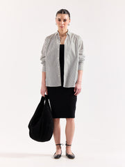 Dark Olive & White Striped Poplin Shirt